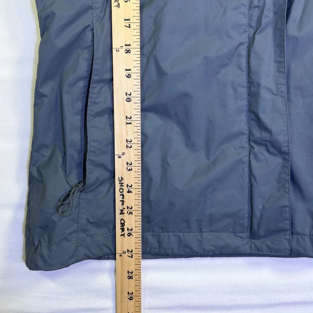 Columbia Womens Slate Blue Hooded Rain Jacket Mesh Lined Nylon Shell Large